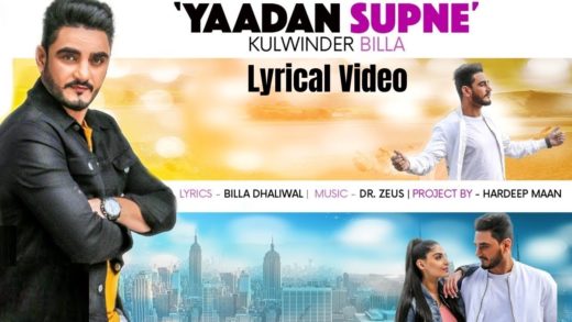 Yaadan Supne (Lyrical) | Kulwinder Billa | Dr Zeus | Punjabi Song HD Video 2018 | Speed Records